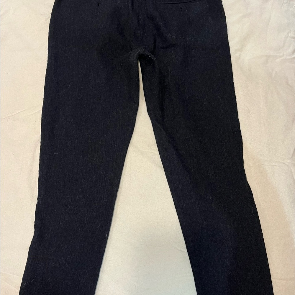 Navy Wool-Blend Drawstring Men's Dress Pants